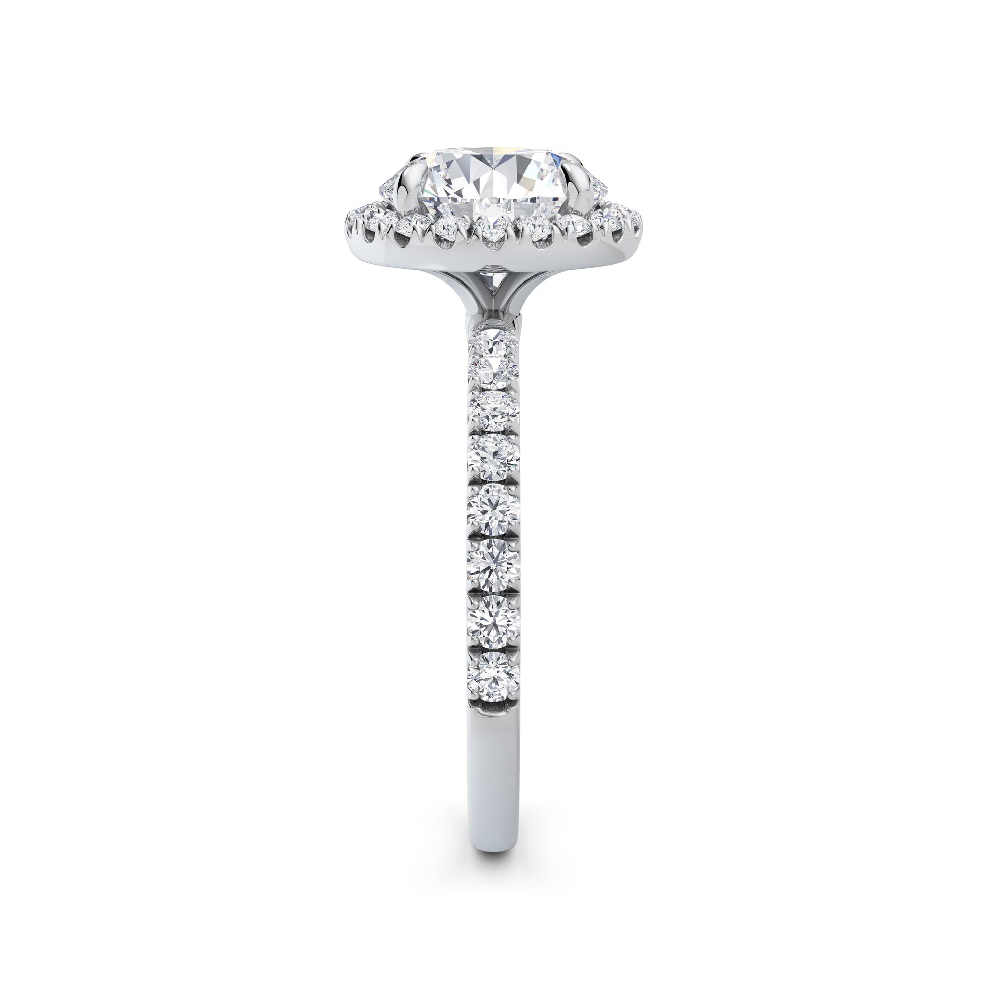 Veronica 18k White Gold Round Halo