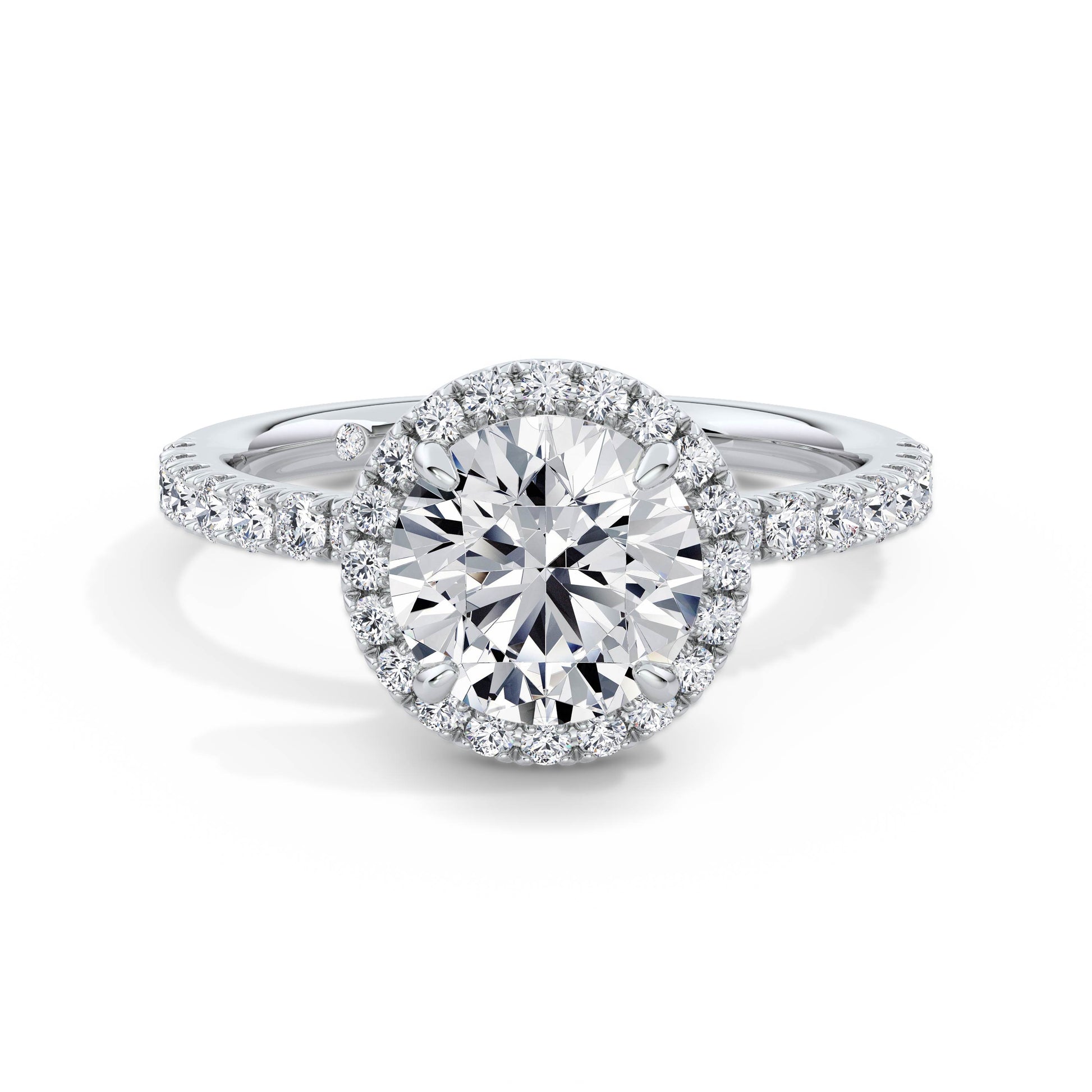 Veronica 18k White Gold Round Halo