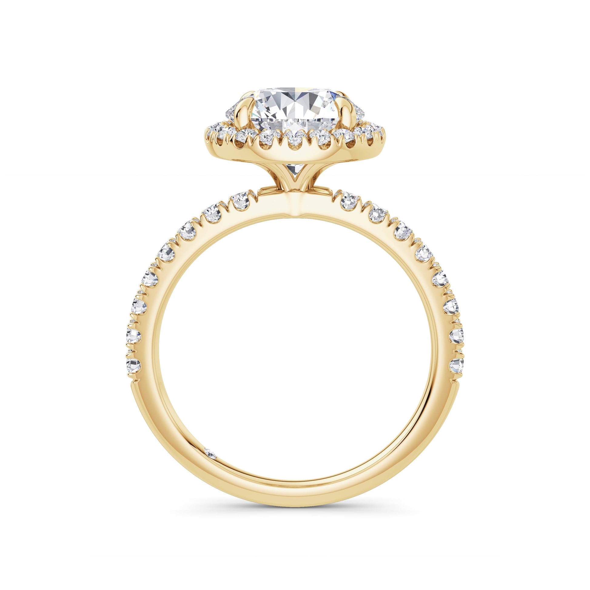 Veronica 18k Yellow Gold Round Halo