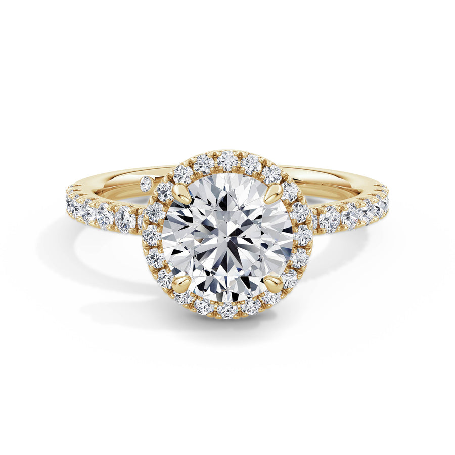 Veronica 18k Yellow Gold Round Halo
