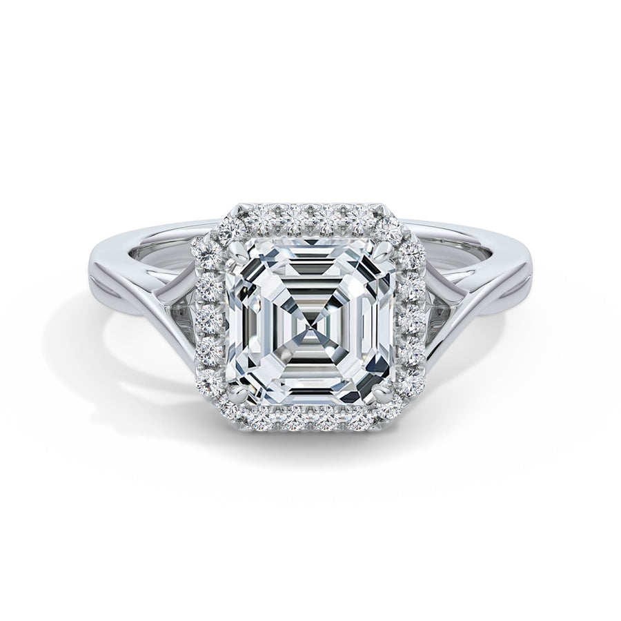 Vicky Platinum Asscher Halo
