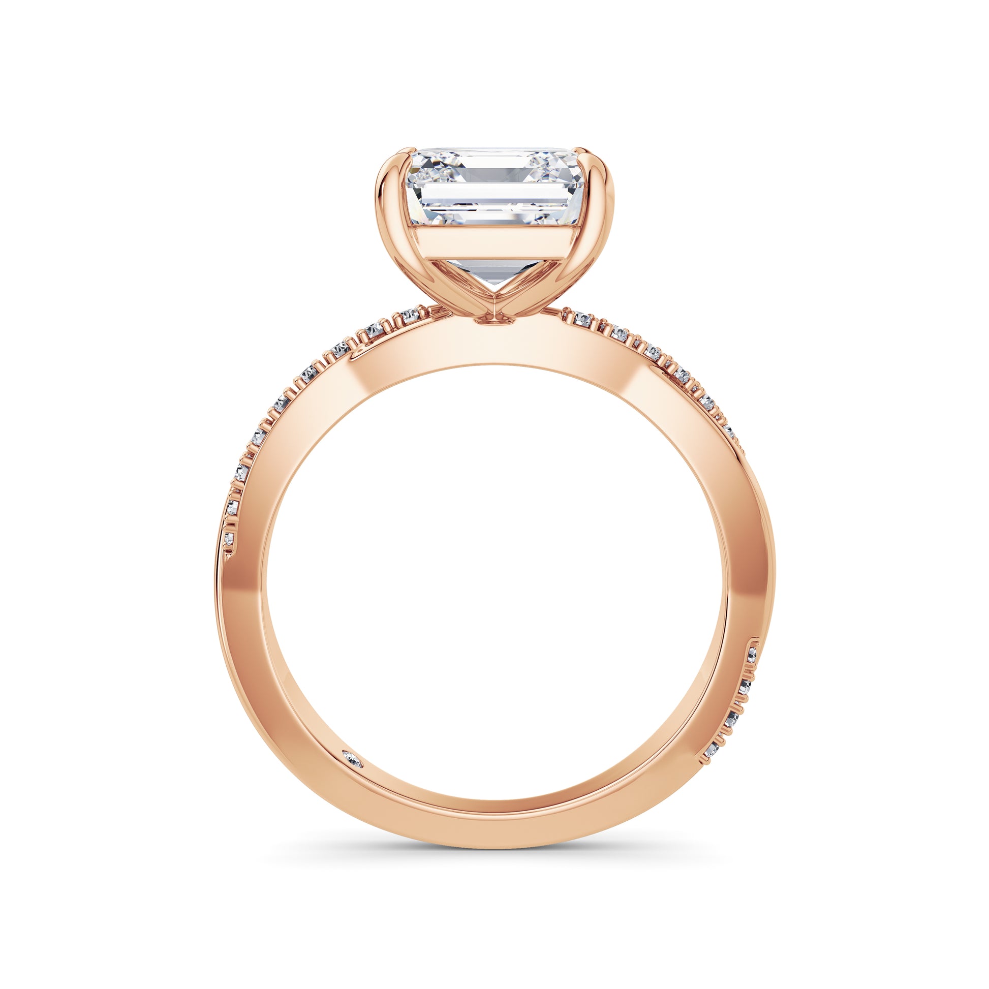 Vicky 18k Rose Gold Asscher Diamond Band