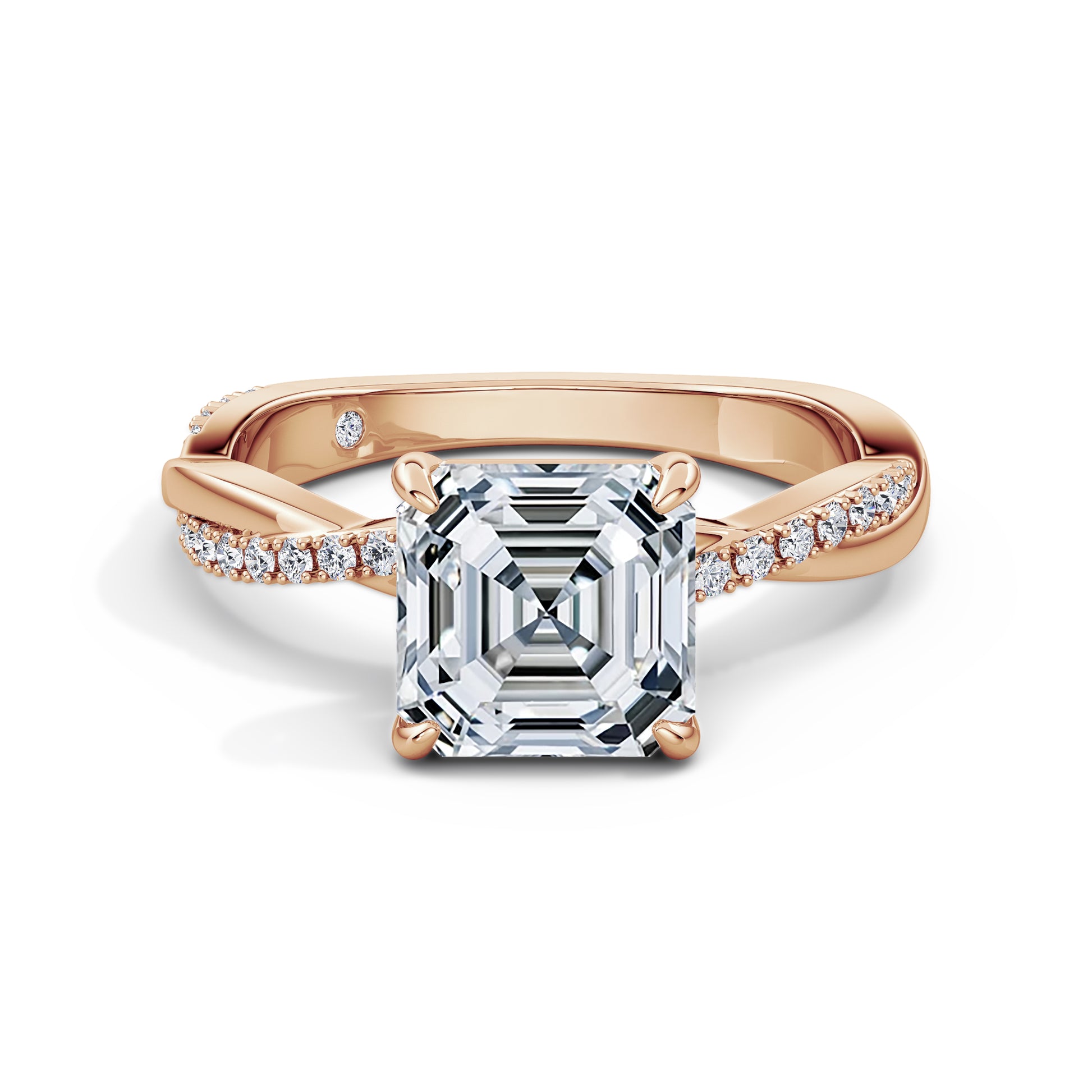 Vicky 18k Rose Gold Asscher Diamond Band