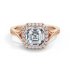 Vicky 18k Rose Gold Asscher Halo