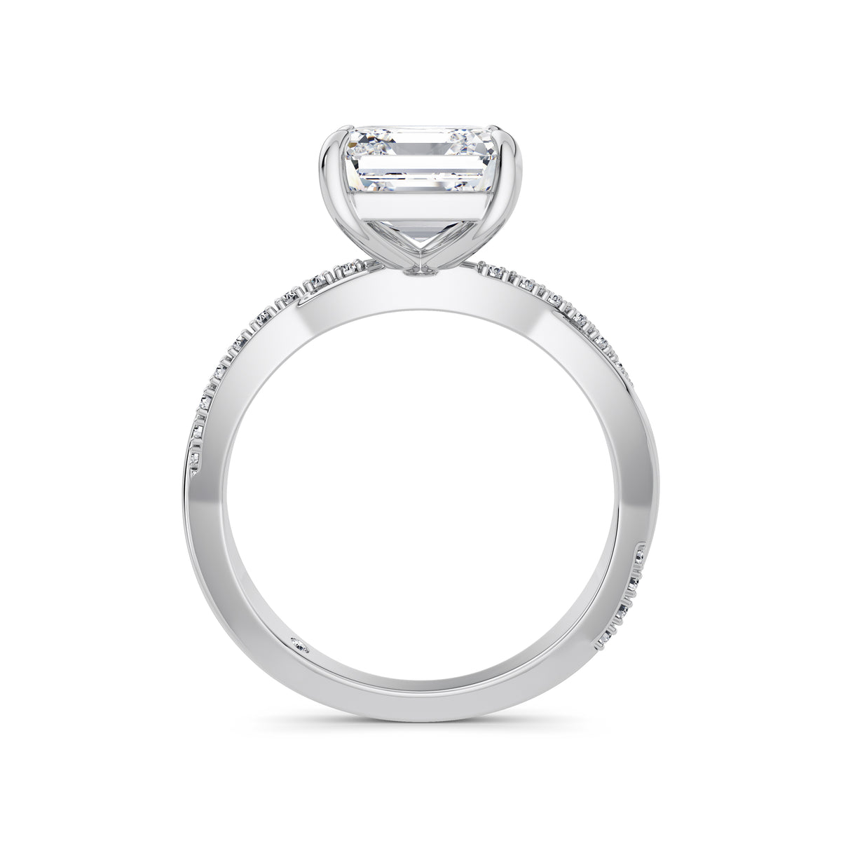 Vicky 18k White Gold Asscher Diamond Band