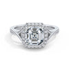 Vicky 18k White Gold Asscher Halo