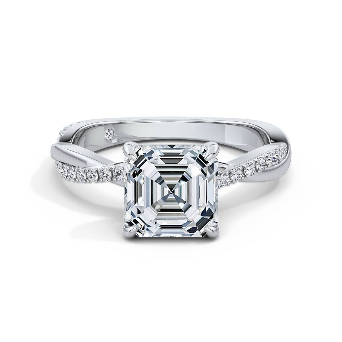 Vicky 18k White Gold Asscher Diamond Band
