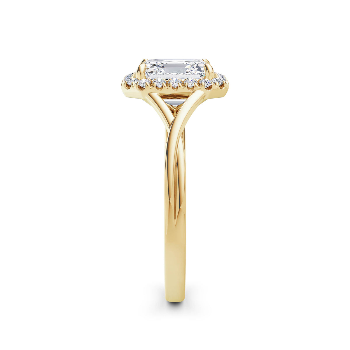 Vicky 18k Yellow Gold Asscher Halo