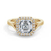 Vicky 18k Yellow Gold Asscher Halo
