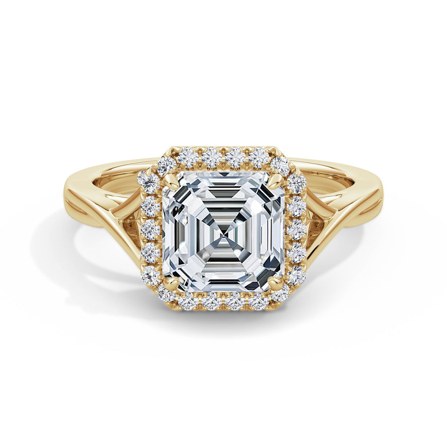Vicky 18k Yellow Gold Asscher Halo