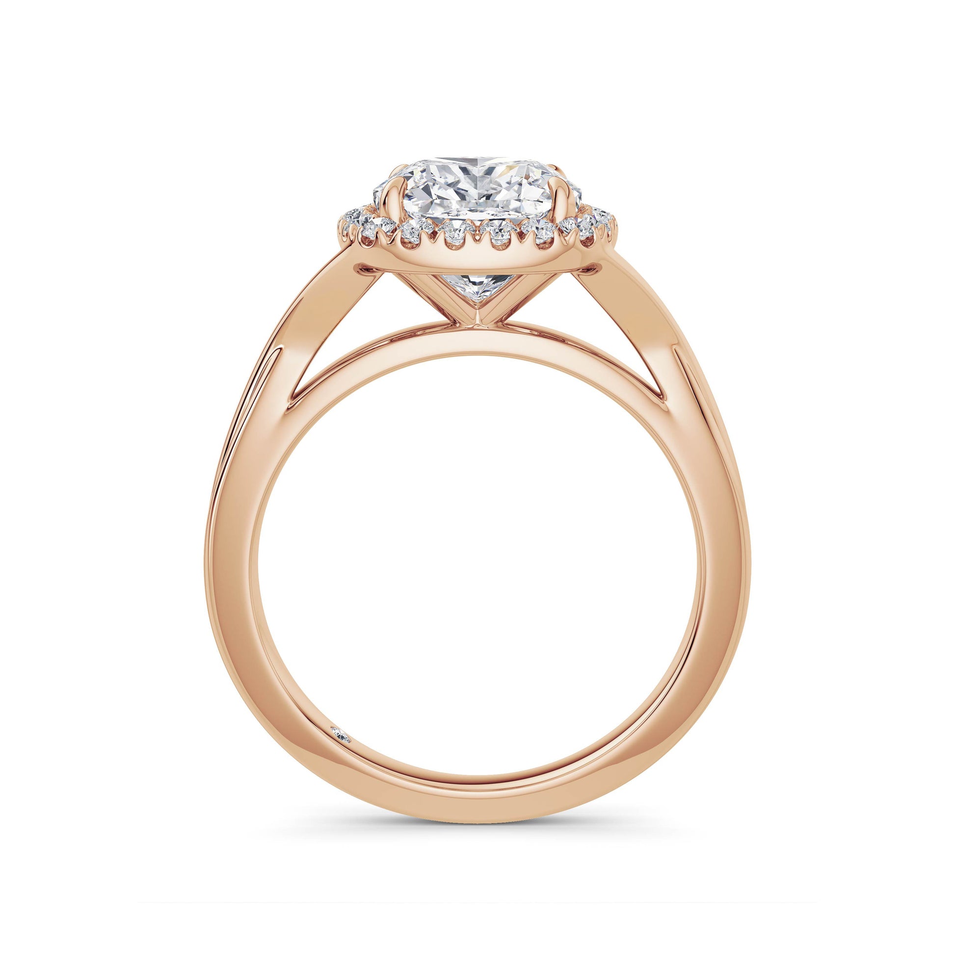 Vicky 18k Rose Gold Cushion Halo