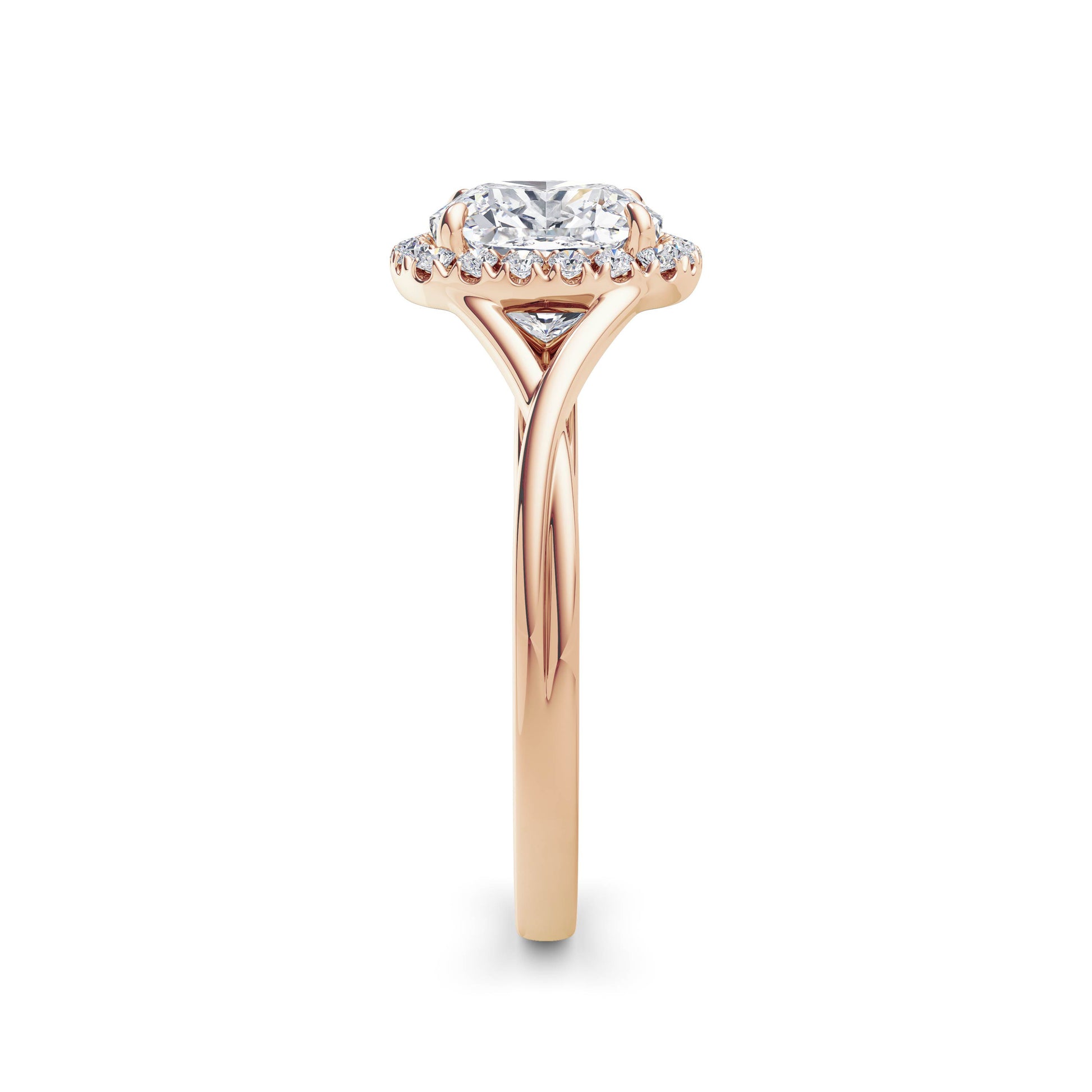Vicky 18k Rose Gold Cushion Halo