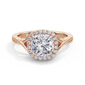 Vicky 18k Rose Gold Cushion Halo