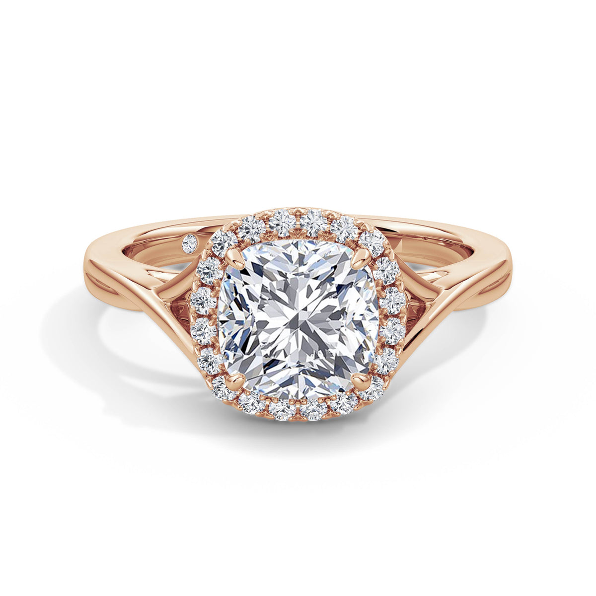 Vicky 18k Rose Gold Cushion Halo