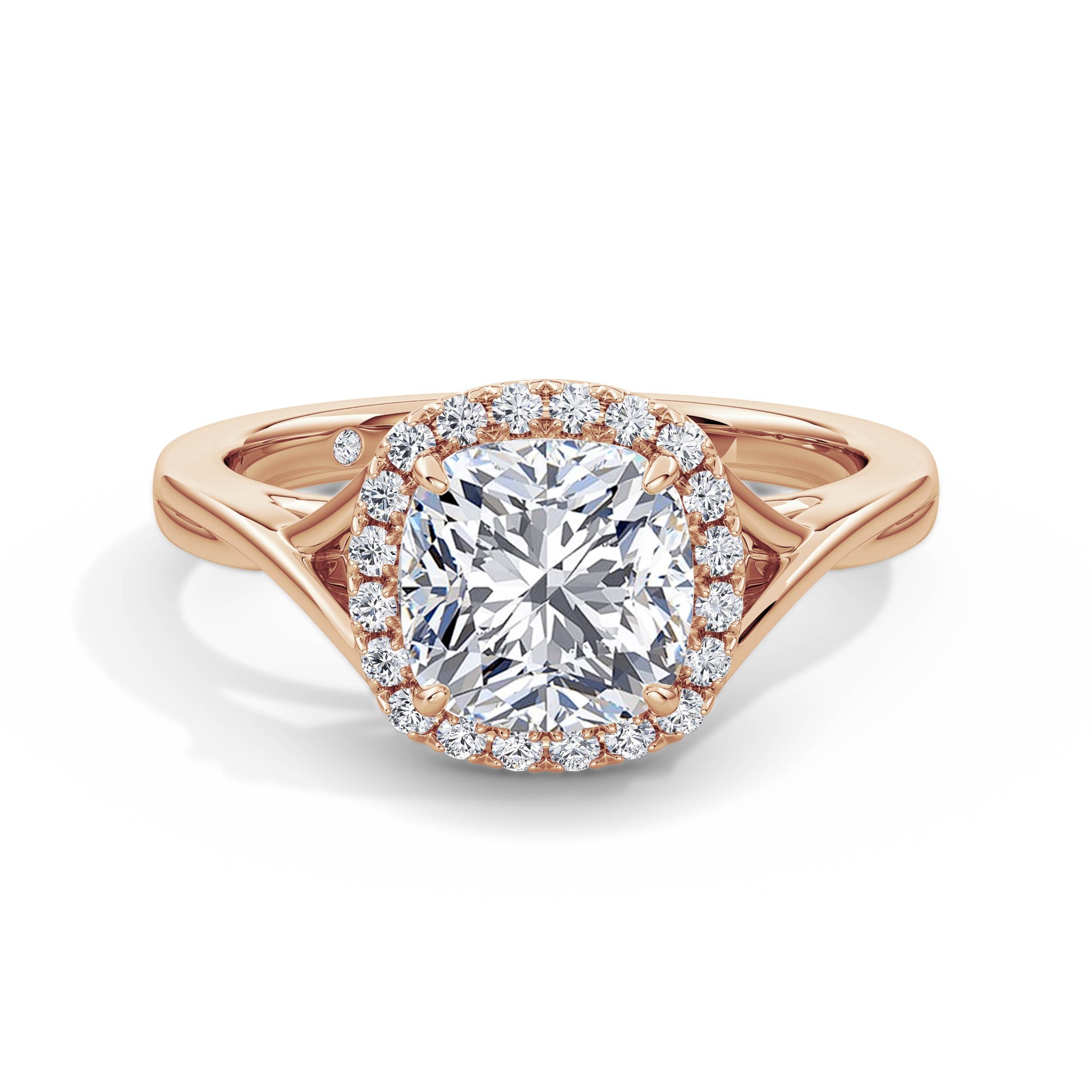 Vicky 18k Rose Gold Cushion Halo