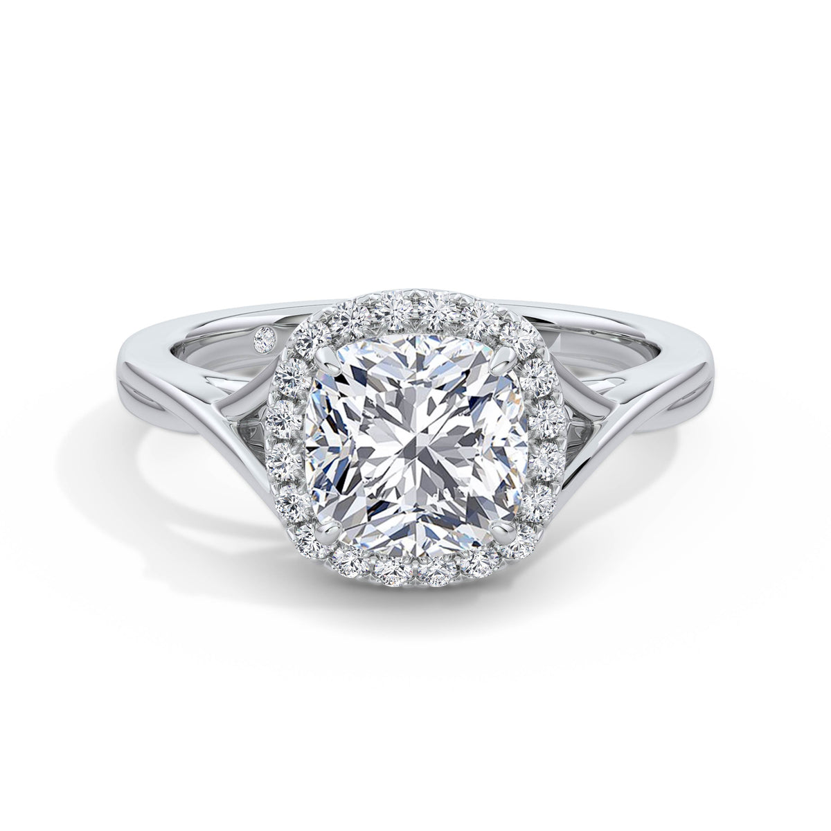 Vicky 18k White Gold Cushion Halo