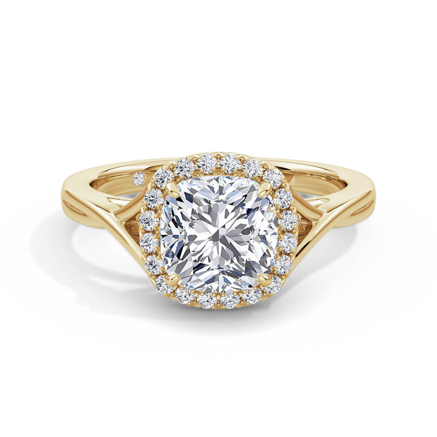 Vicky 18k Yellow Gold Cushion Halo
