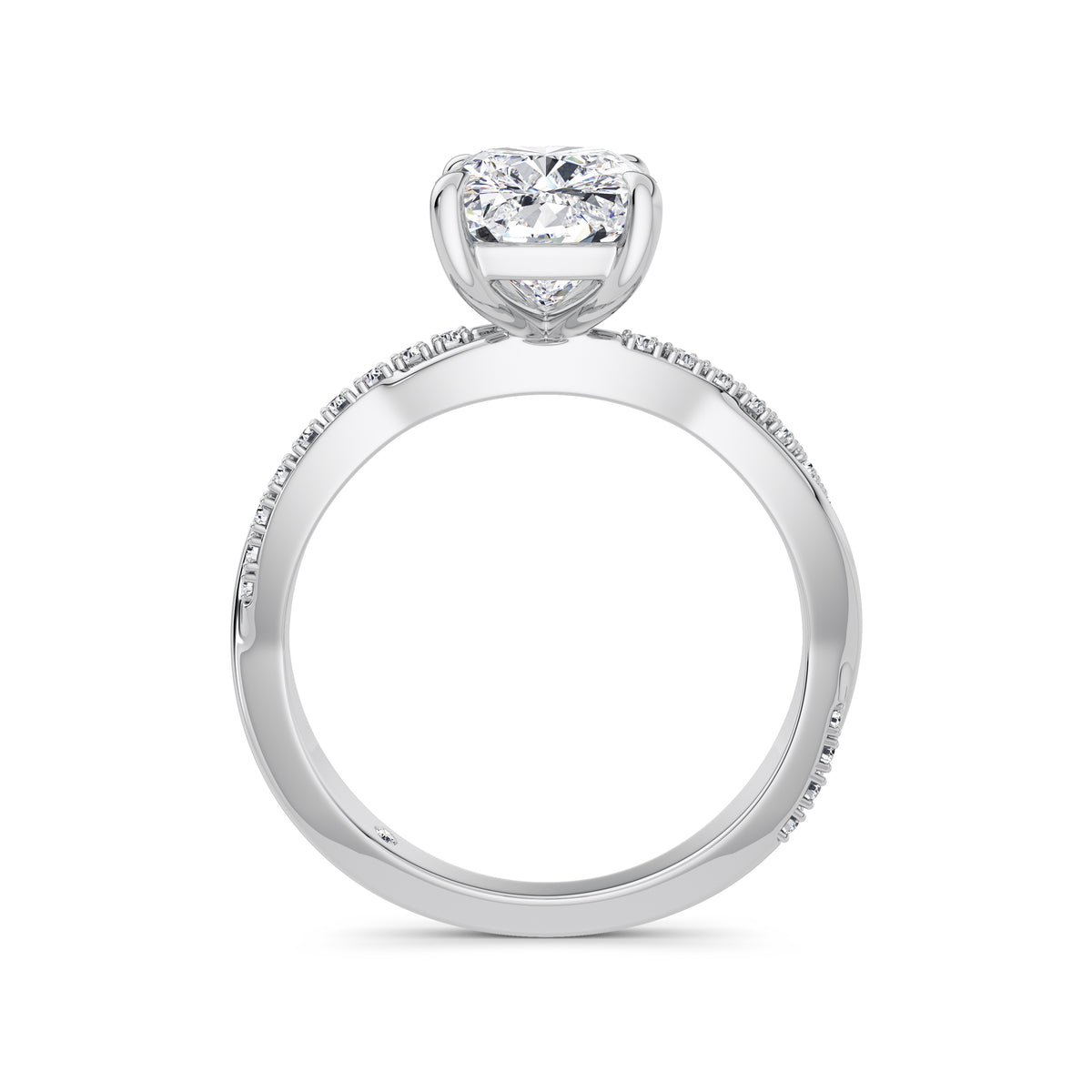 Vicky Platinum Elongated Cushion Diamond Band