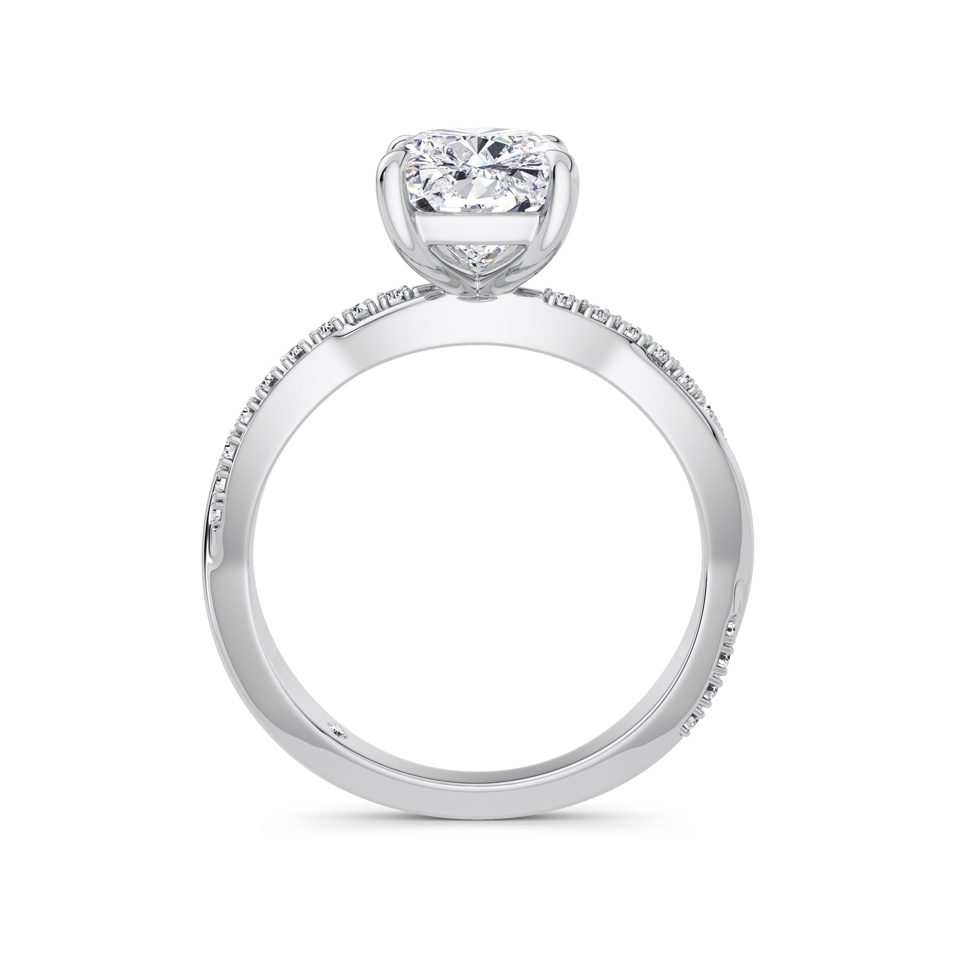 Vicky Platinum Elongated Cushion Diamond Band