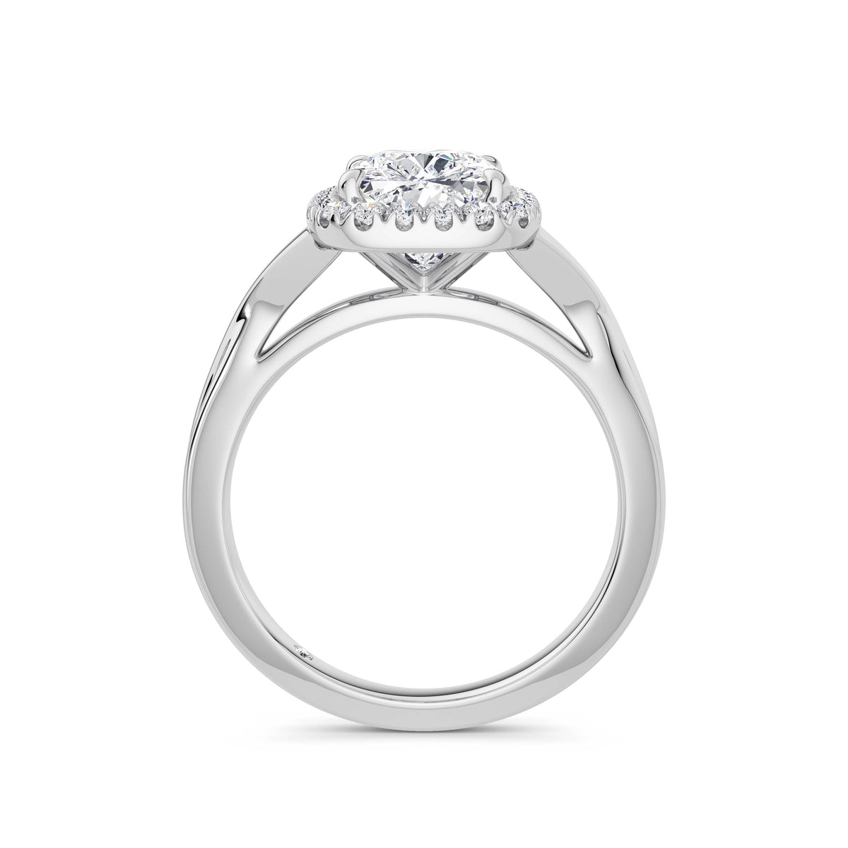 Vicky Platinum Elongated Cushion Halo