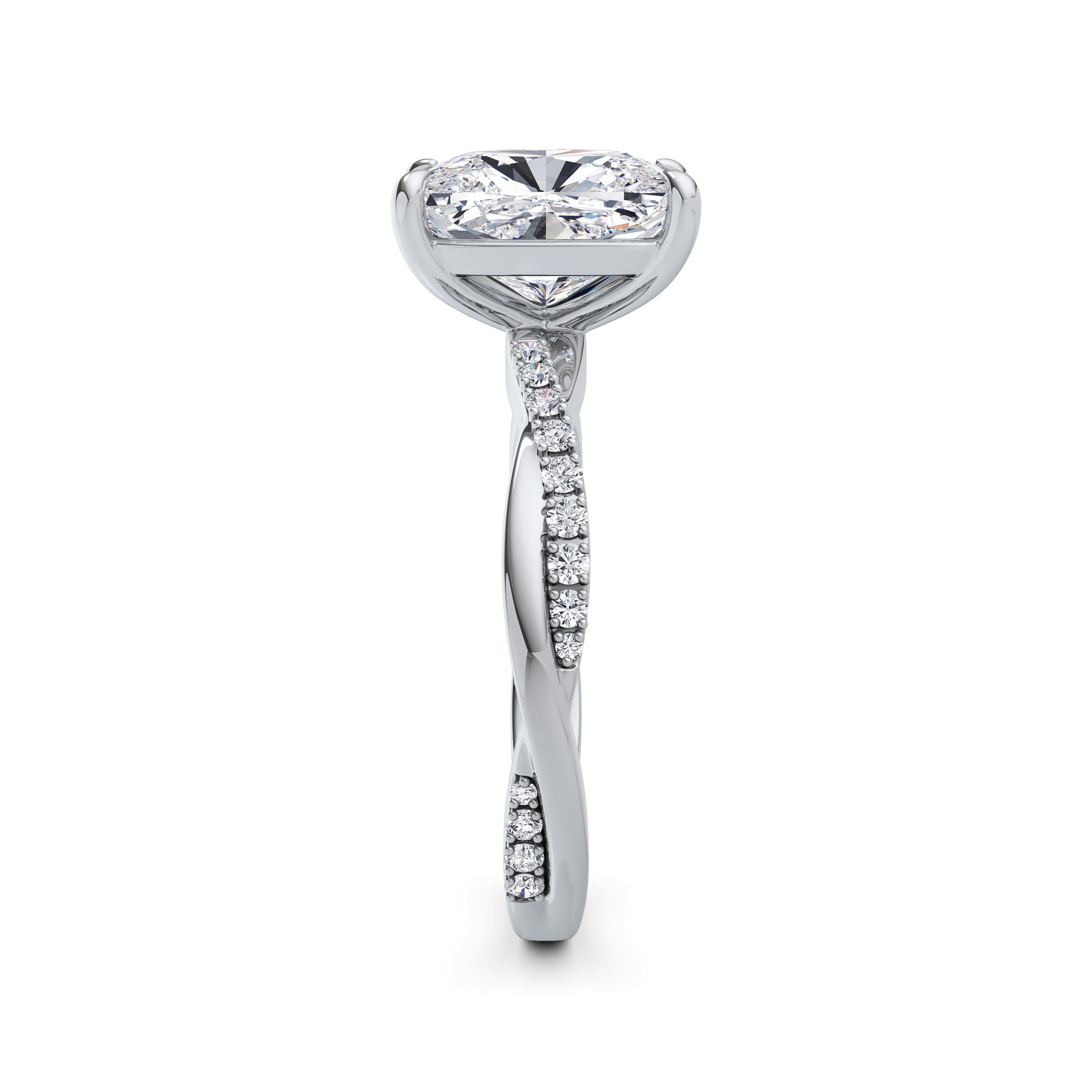 Vicky Platinum Elongated Cushion Diamond Band