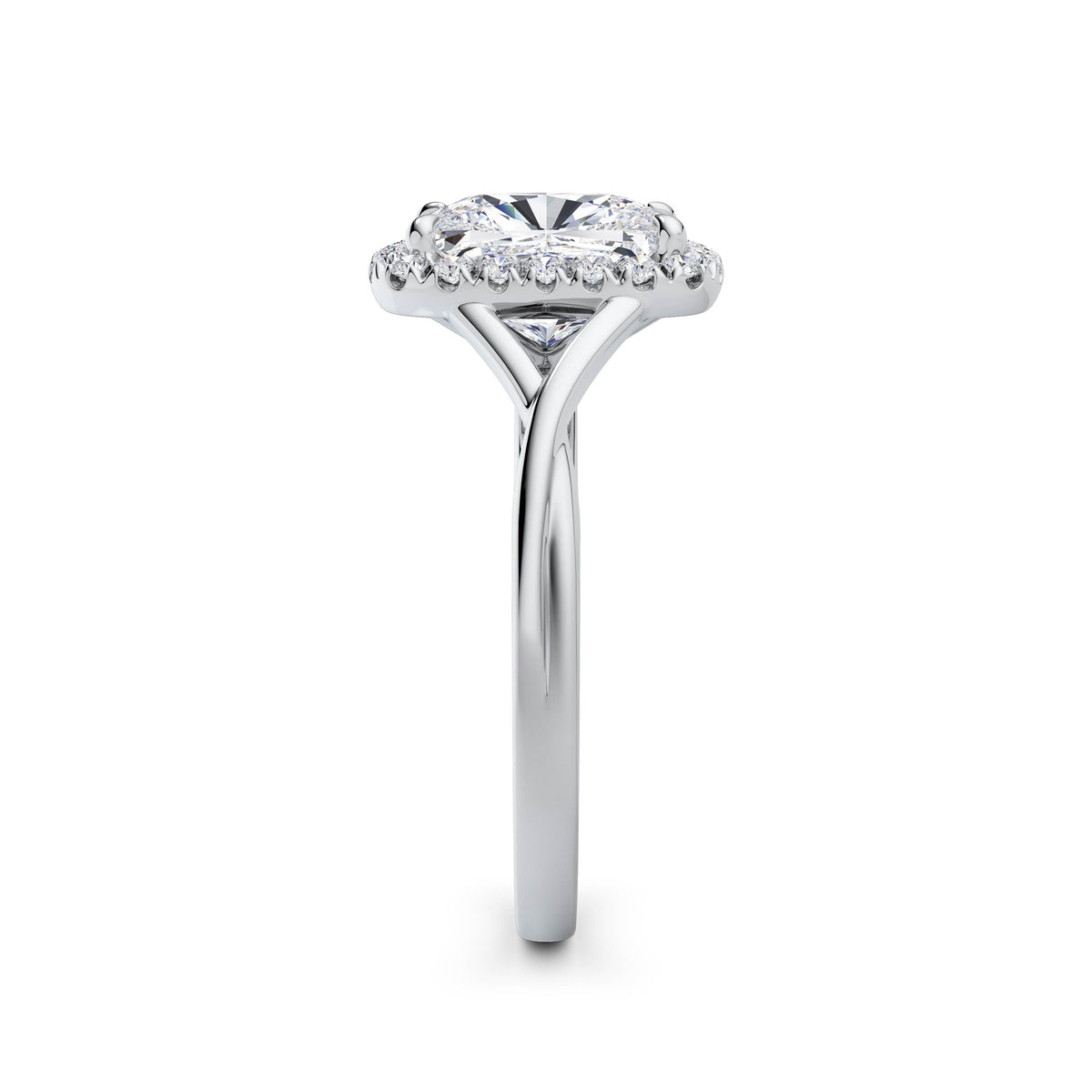 Vicky Platinum Elongated Cushion Halo