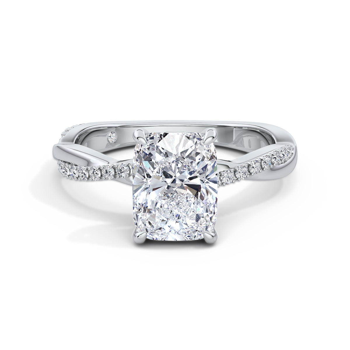 Vicky Platinum Elongated Cushion Diamond Band