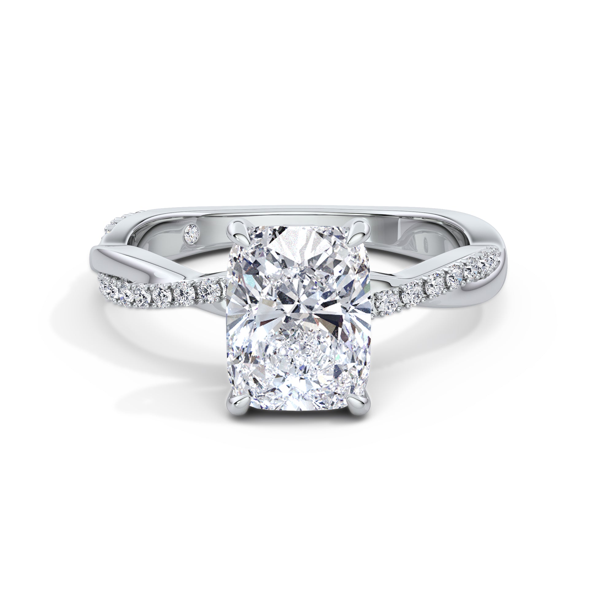 Vicky Platinum Elongated Cushion Diamond Band