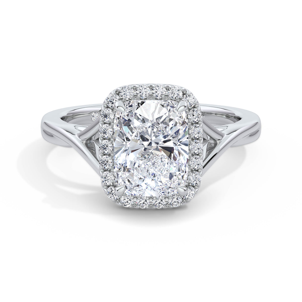 Vicky Platinum Elongated Cushion Halo
