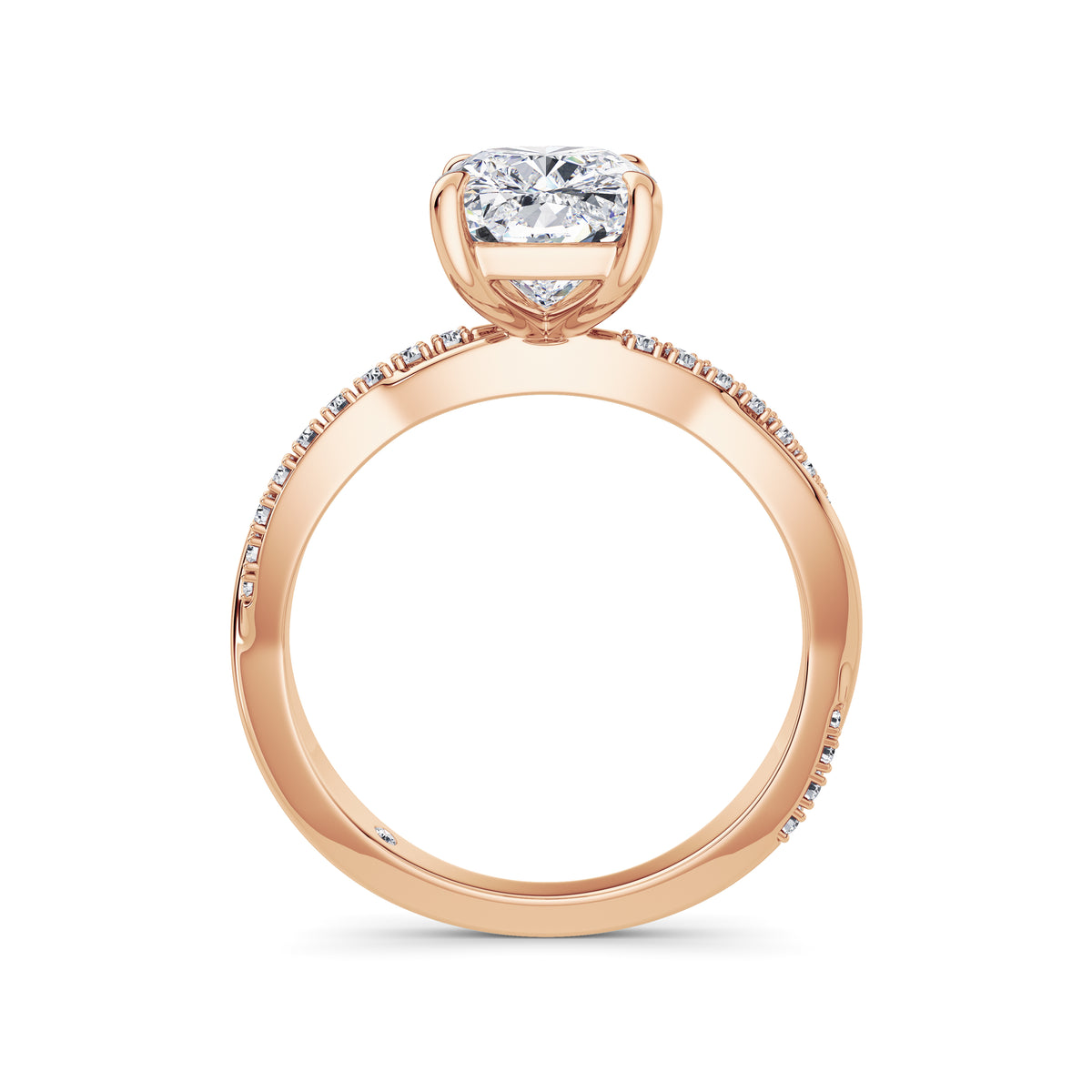 Vicky 18k Rose Gold Elongated Cushion Diamond Band
