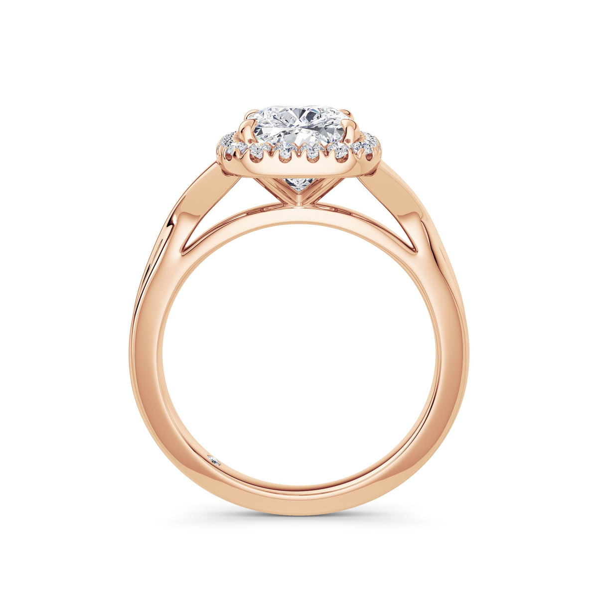 Vicky 18k Rose Gold Elongated Cushion Halo