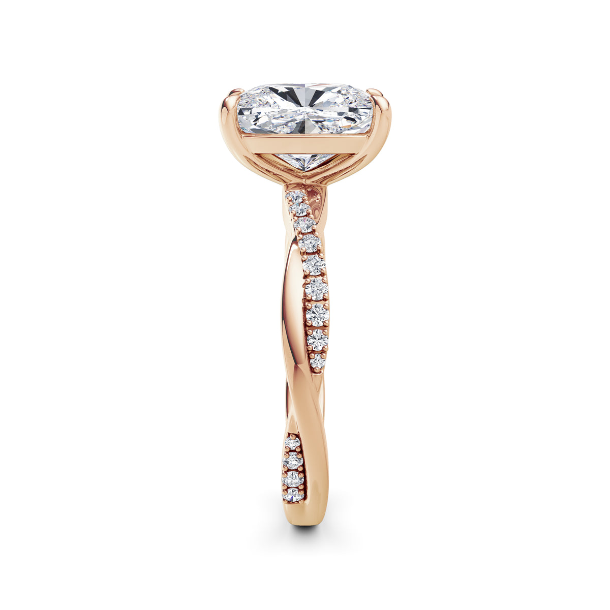 Vicky 18k Rose Gold Elongated Cushion Diamond Band