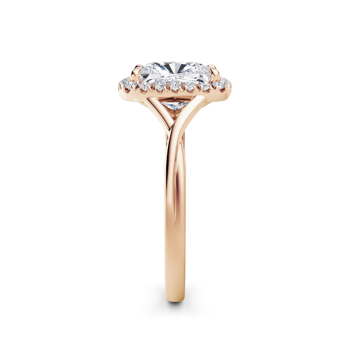Vicky 18k Rose Gold Elongated Cushion Halo