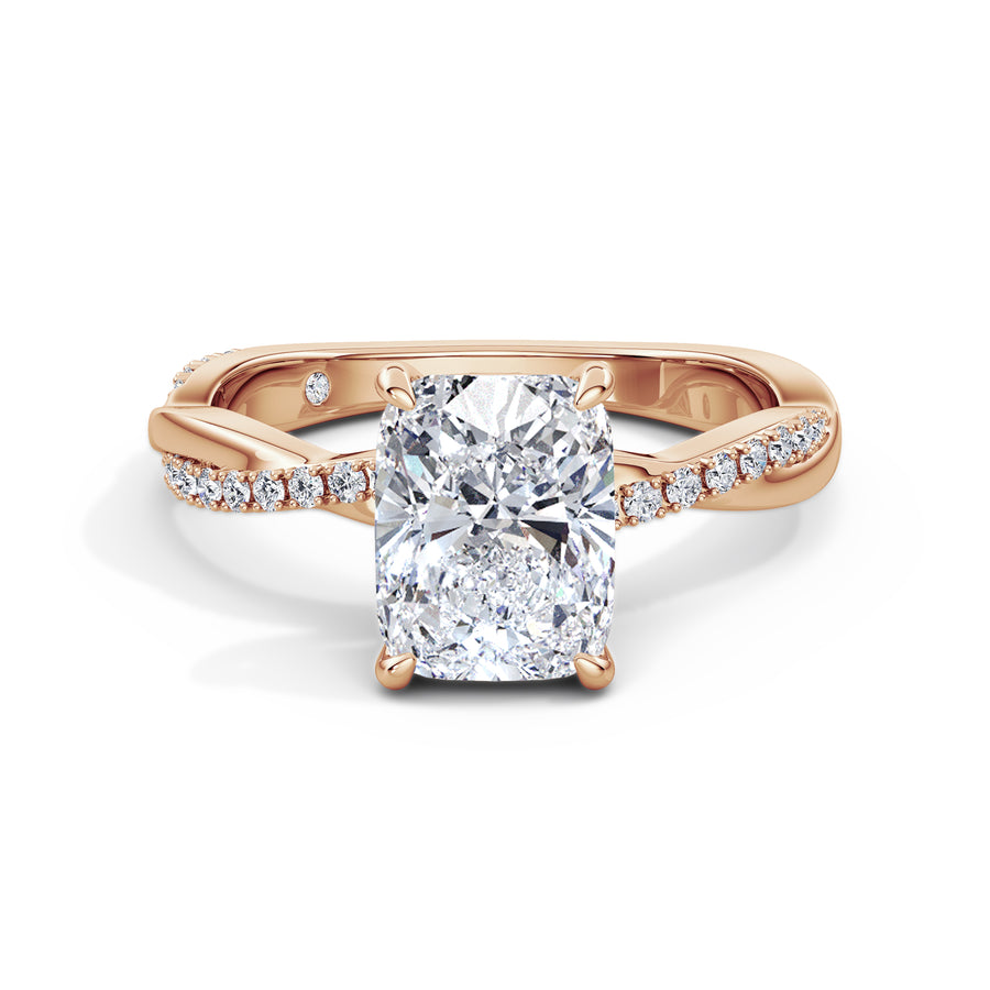 Vicky 18k Rose Gold Elongated Cushion Diamond Band