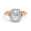 Vicky 18k Rose Gold Elongated Cushion Halo