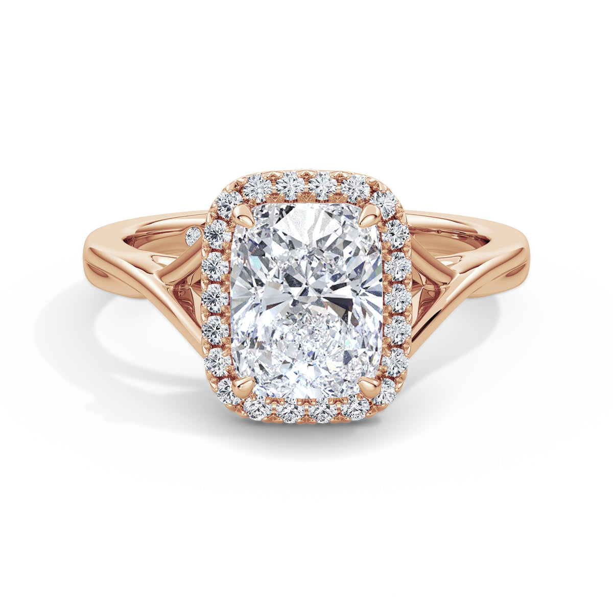 Vicky 18k Rose Gold Elongated Cushion Halo