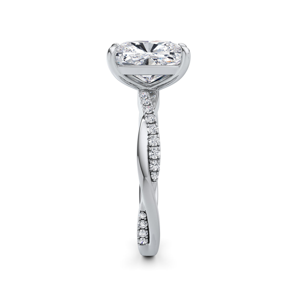 Vicky 18k White Gold Elongated Cushion Diamond Band