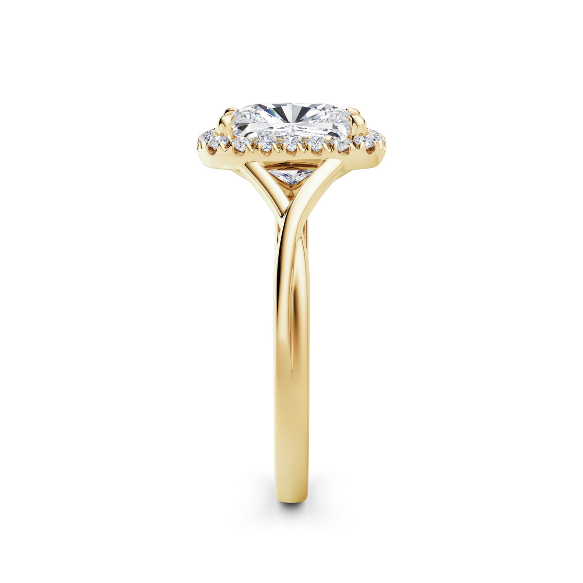 Vicky 18k Yellow Gold Elongated Cushion Halo