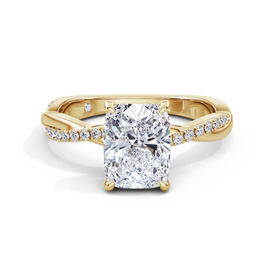 Vicky 18k Yellow Gold Elongated Cushion Diamond Band