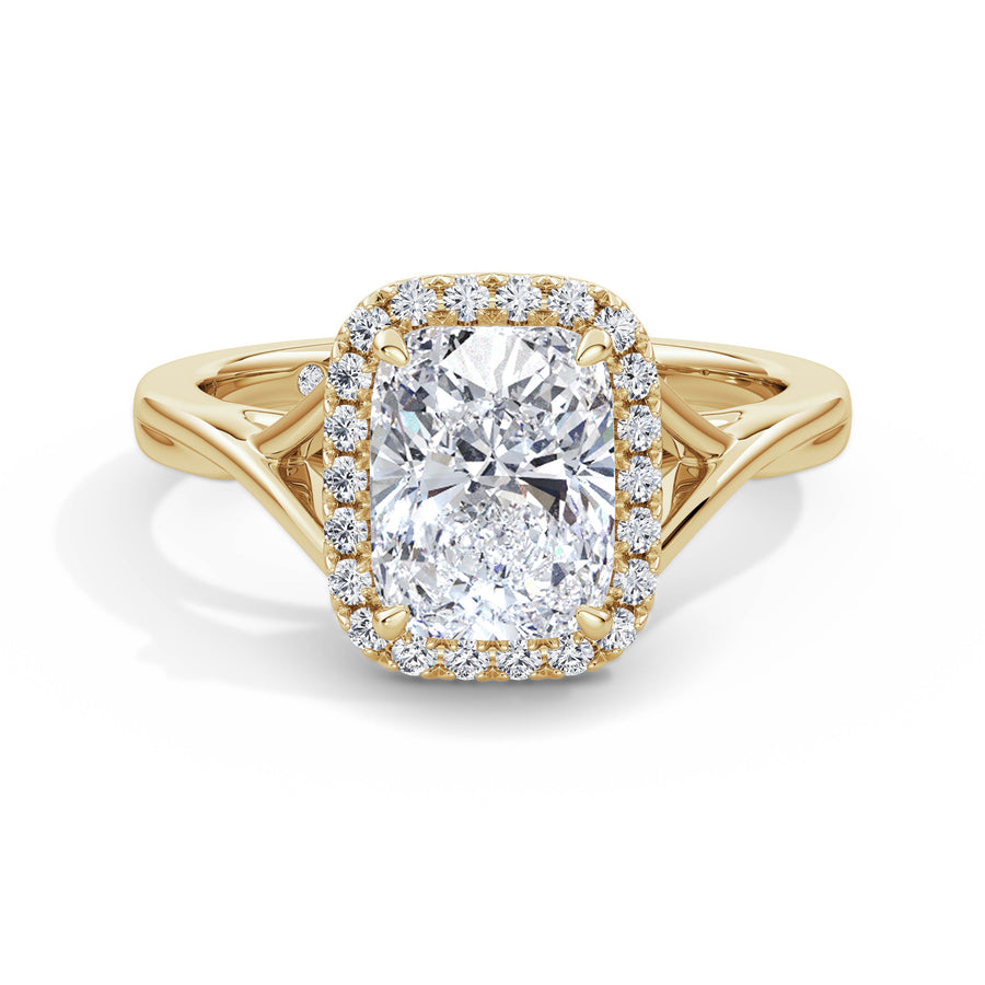 Vicky 18k Yellow Gold Elongated Cushion Halo