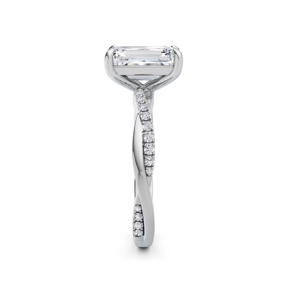 Vicky Platinum Emerald Diamond Band