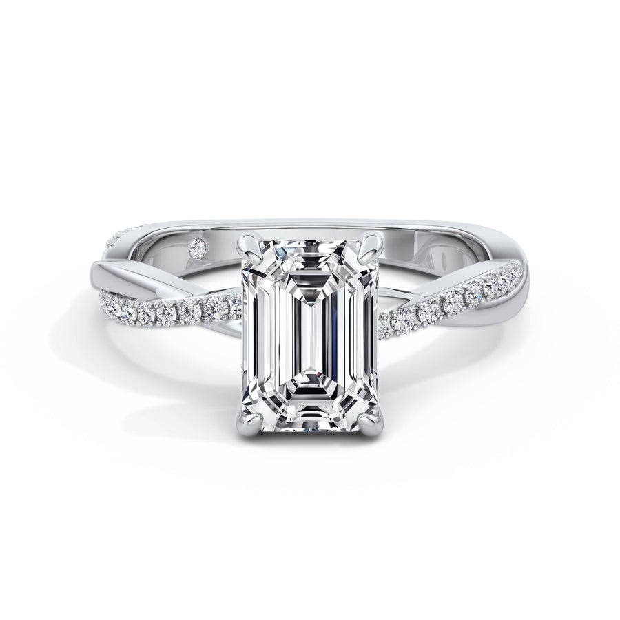 Vicky Platinum Emerald Diamond Band