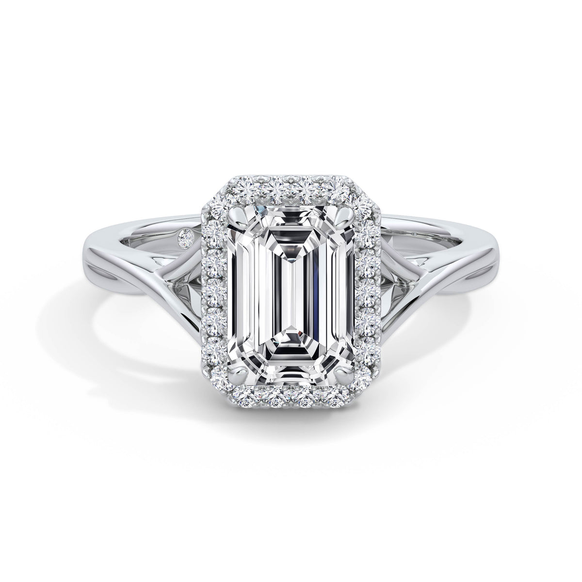 Vicky Platinum Emerald Halo