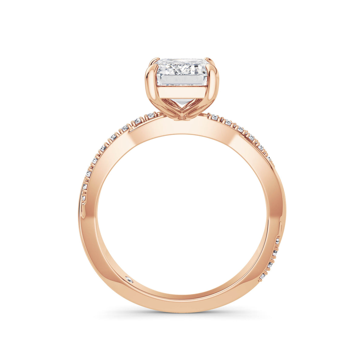 Vicky 18k Rose Gold Emerald Diamond Band