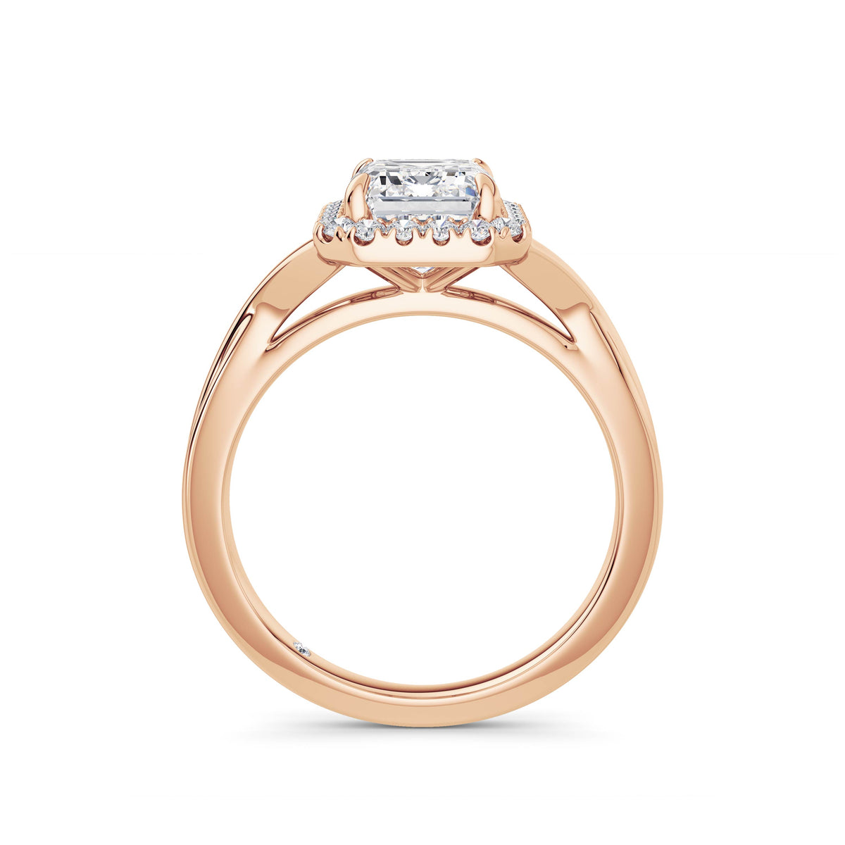 Vicky 18k Rose Gold Emerald Halo