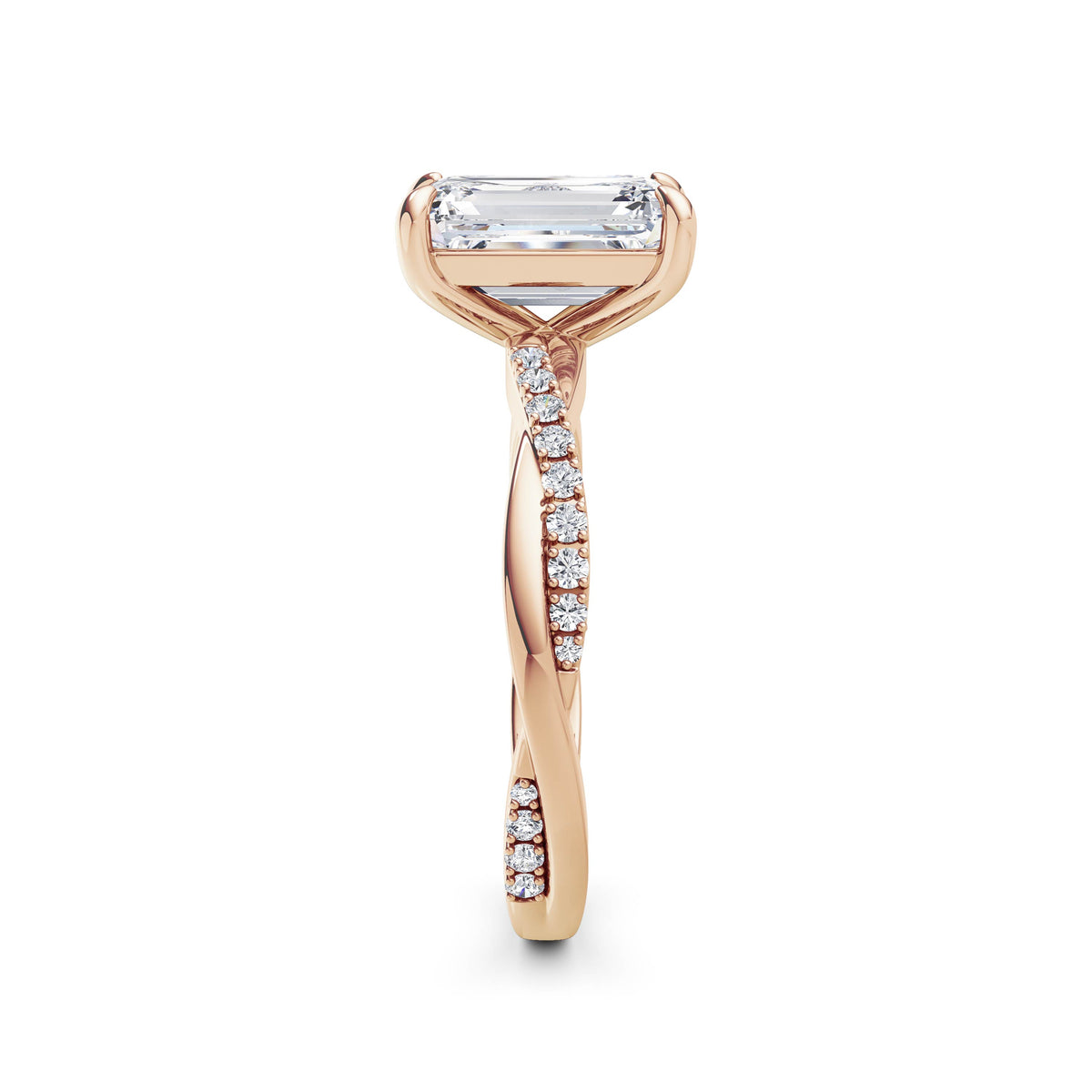 Vicky 18k Rose Gold Emerald Diamond Band