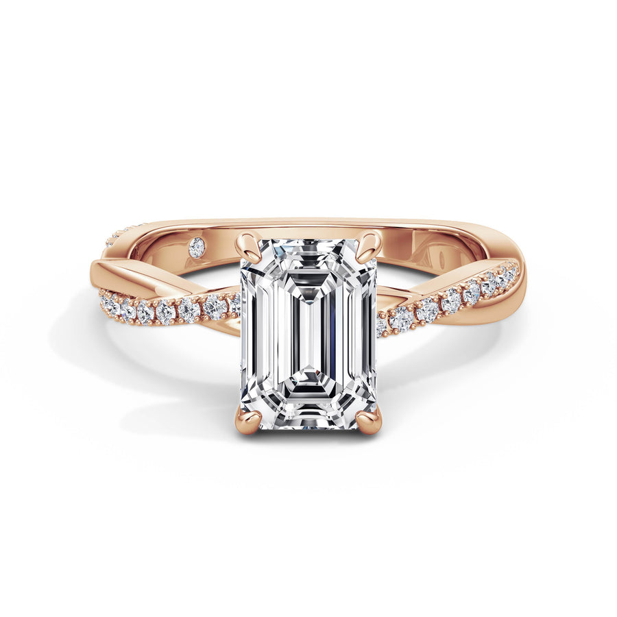 Vicky 18k Rose Gold Emerald Diamond Band