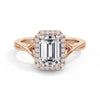 Vicky 18k Rose Gold Emerald Halo