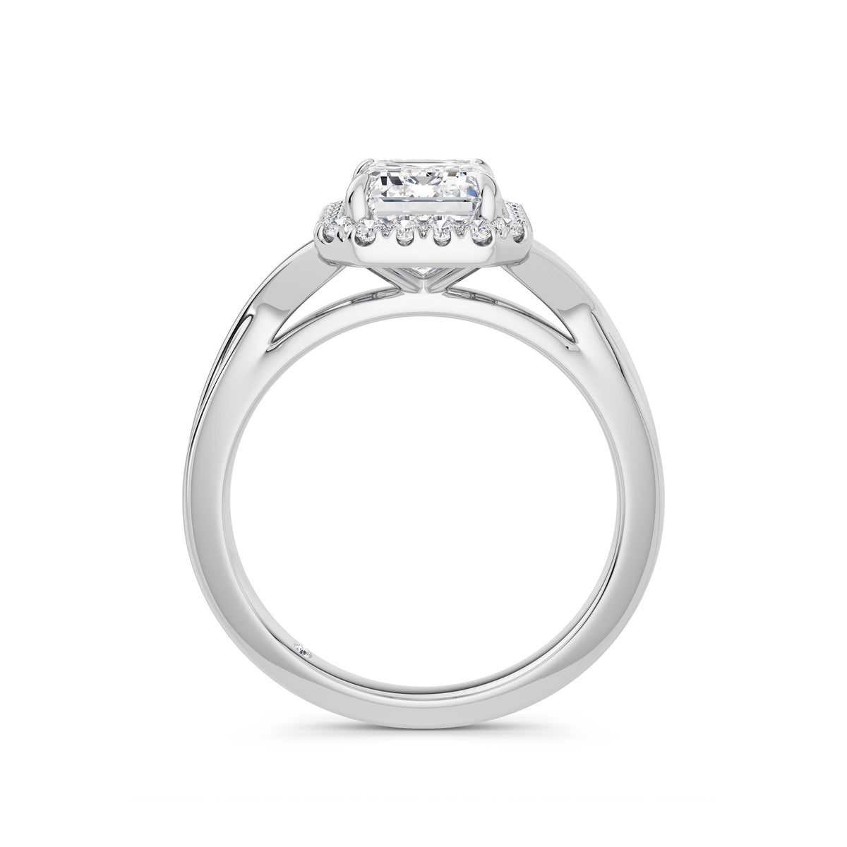Vicky 18k White Gold Emerald Halo