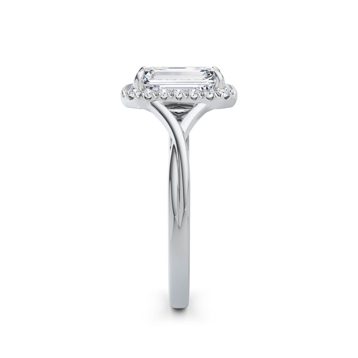 Vicky 18k White Gold Emerald Halo